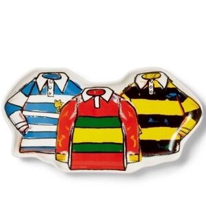 Rowing Blazers LIMITED EDITION Rugby Stripe Shirts Ceramic Stoneware Tray